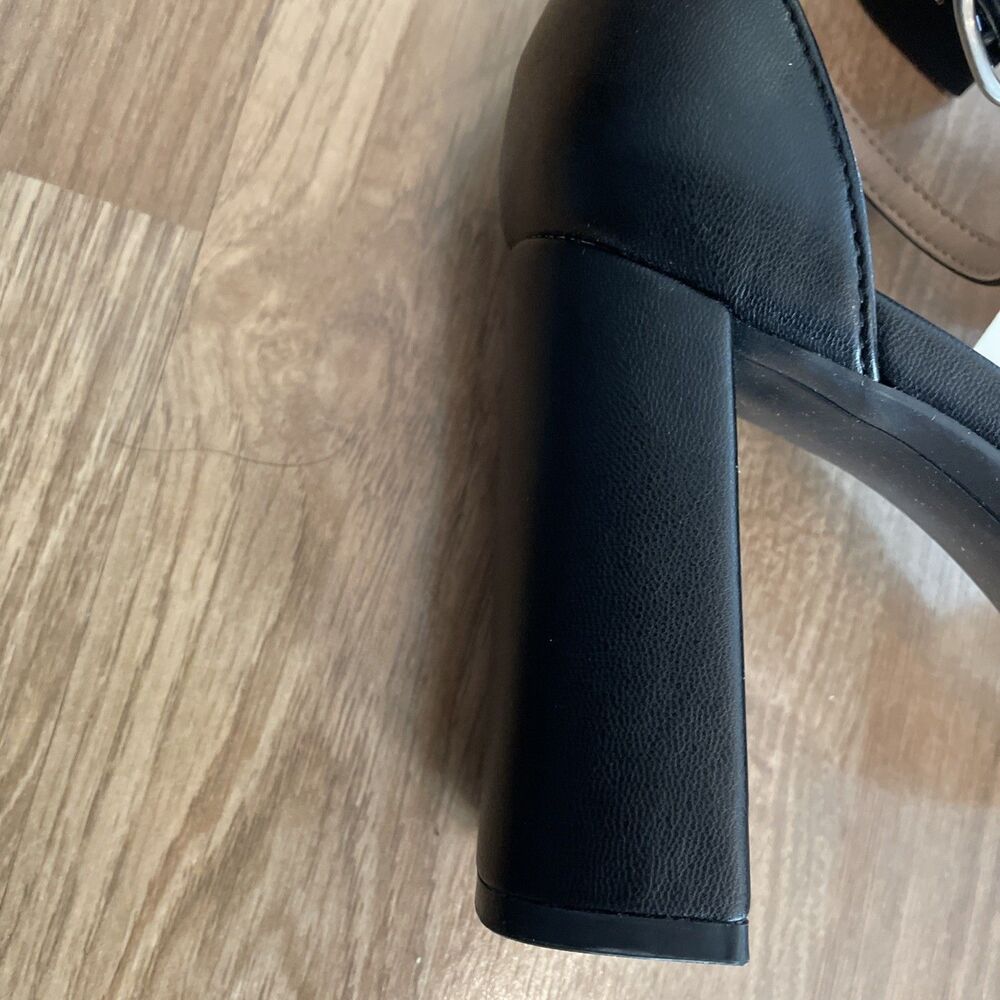 A New Day Shelly Heels Black 8 Wide Women’s Ankle Strap Block Memory Foam NEW - Picture 16 of 16